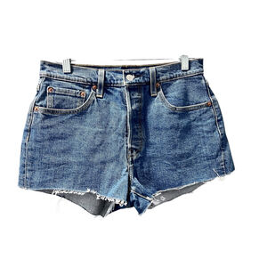 Levi Strauss 501 NWOT Cutoff Denim Jeans Shorts Size 28" Med Wash Casual Blue